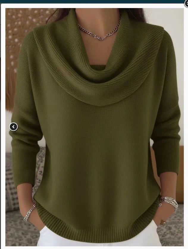 Pullover Sweater Thick Knit Loose Fit Long Sleeve