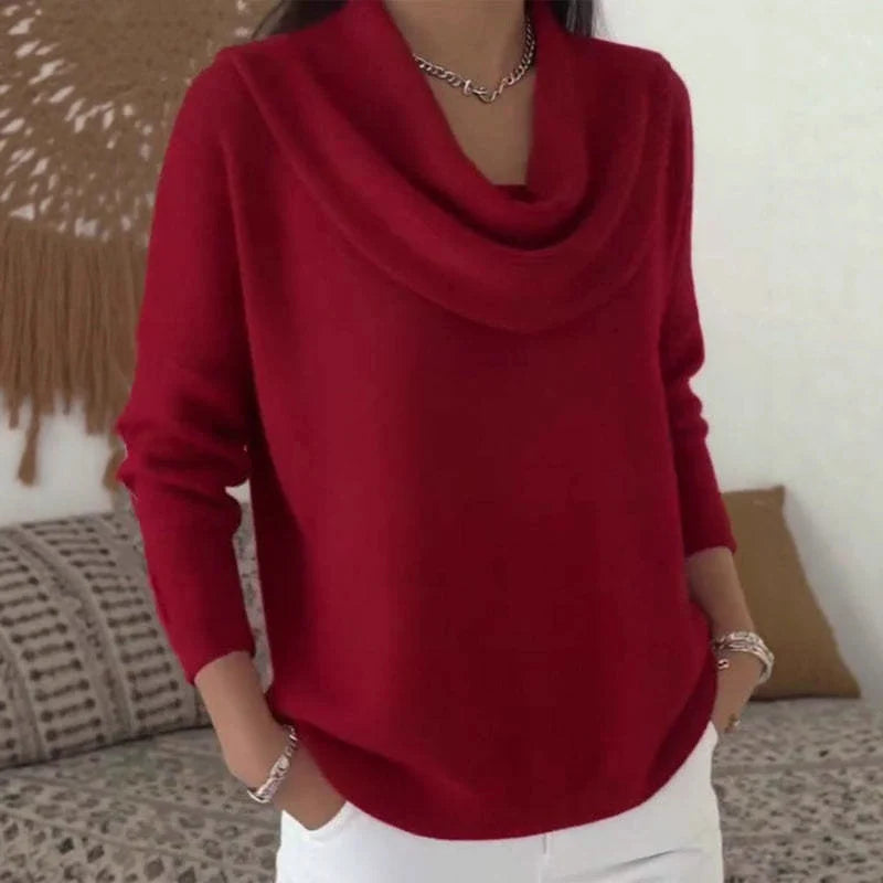 Pullover Sweater Thick Knit Loose Fit Long Sleeve