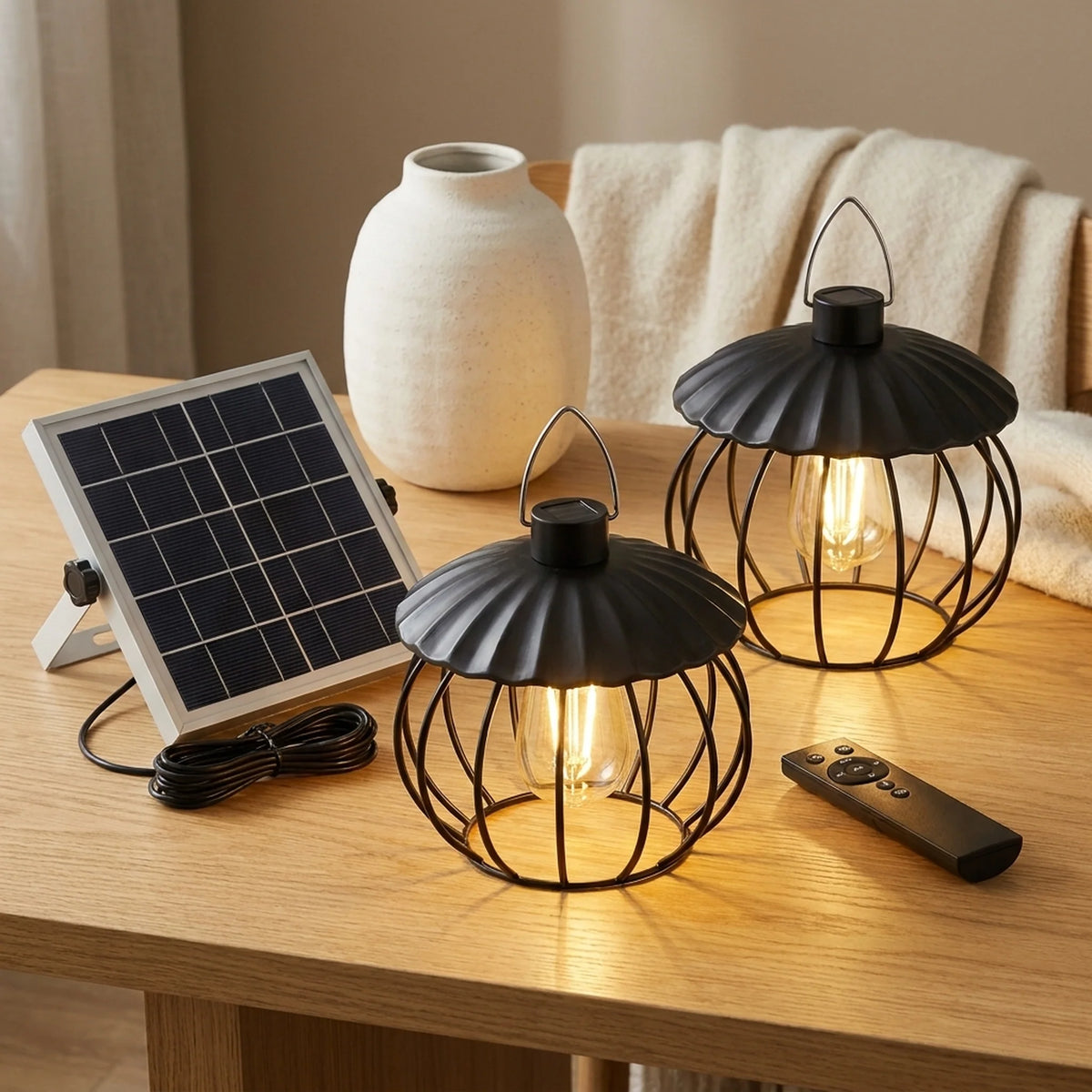 Pumpkin Lanterns Separate Solar Panel & Remote