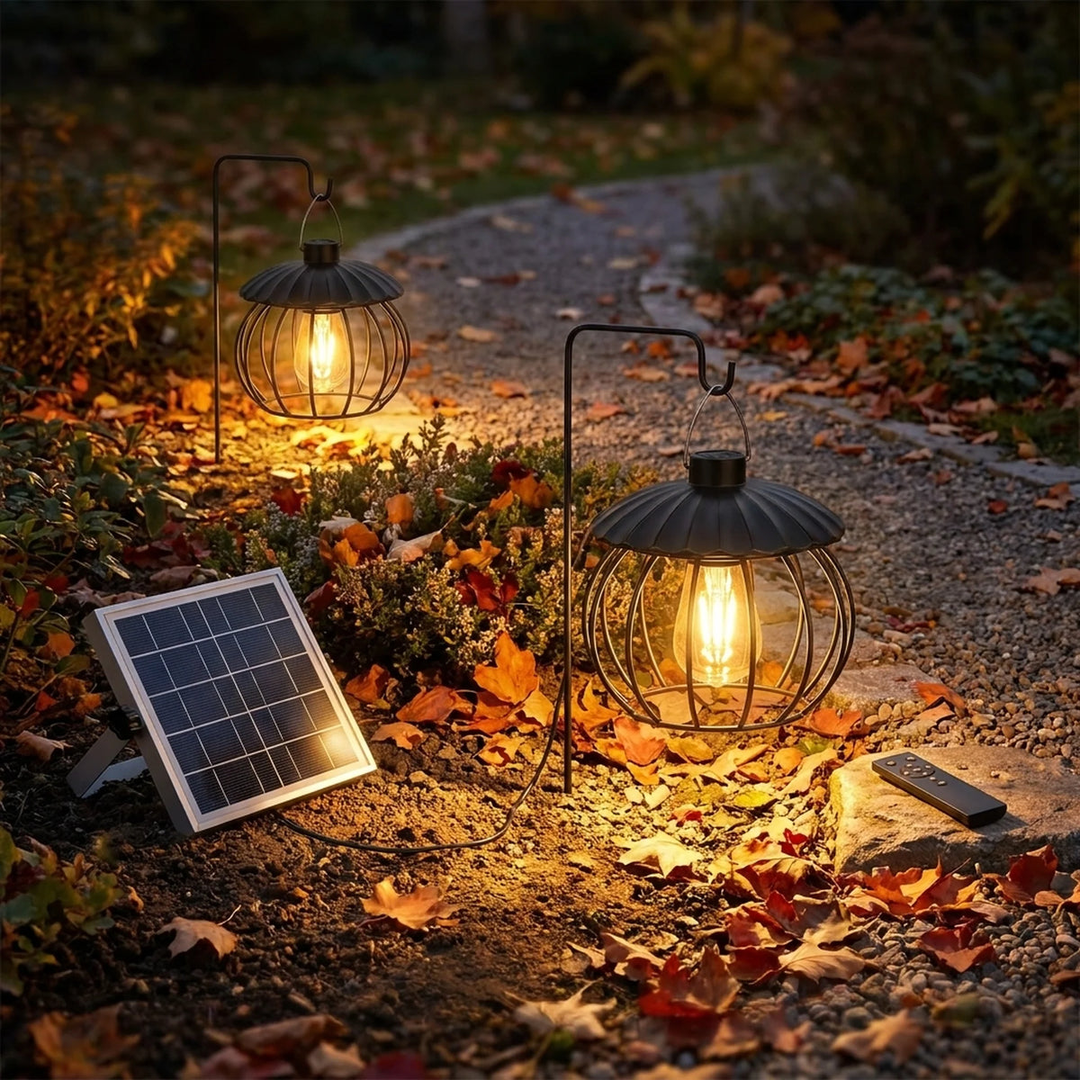 Pumpkin Lanterns Separate Solar Panel & Remote