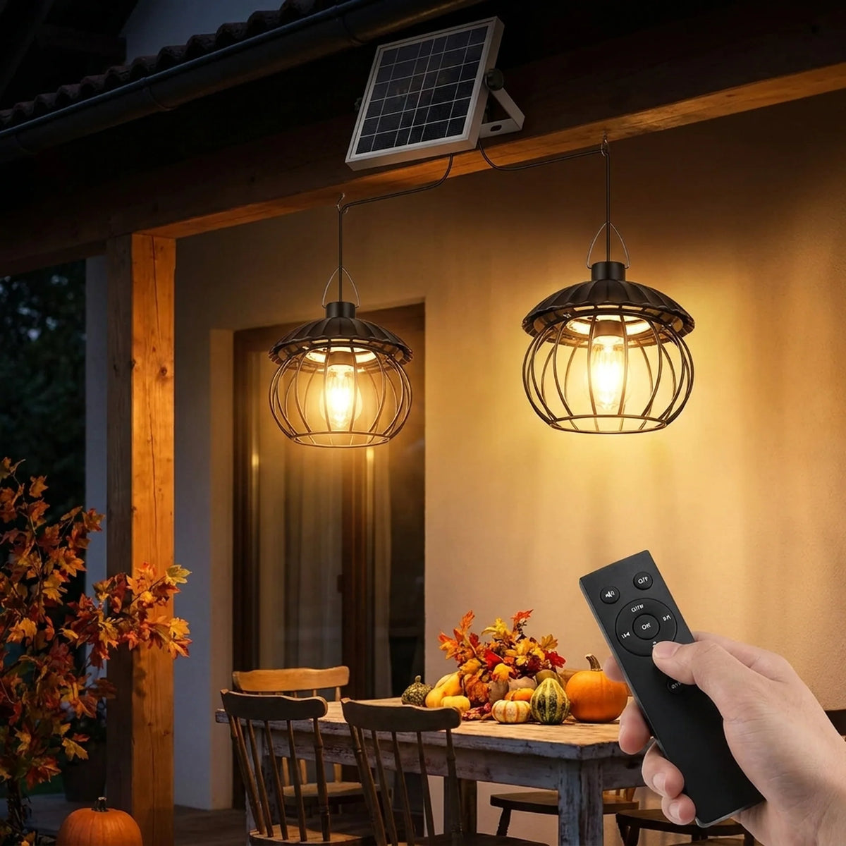 Pumpkin Lanterns Separate Solar Panel & Remote