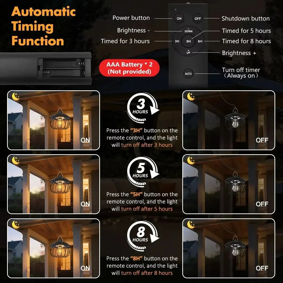 Pumpkin Lanterns Separate Solar Panel & Remote