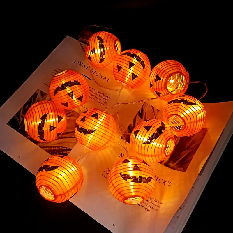Pumpkin String Lights LED Waterproof Jack-O’-Lantern Design