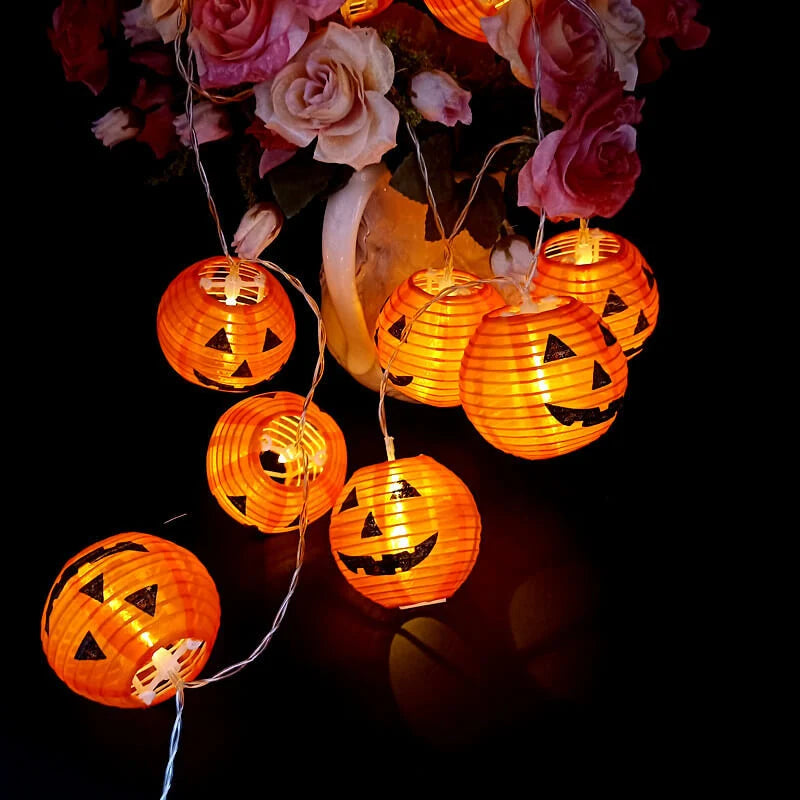 Pumpkin String Lights LED Waterproof Jack-O’-Lantern Design