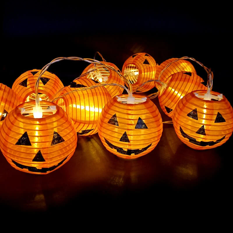 Pumpkin String Lights LED Waterproof Jack-O’-Lantern Design