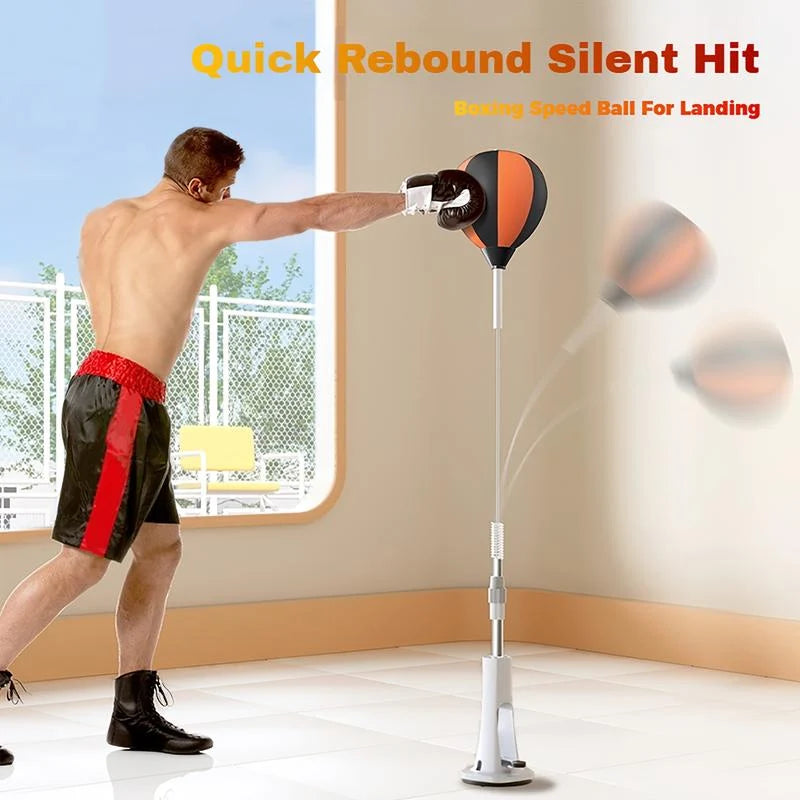Punching Bag Stand Height-Adjustable Stable Base & Quick-Rebound