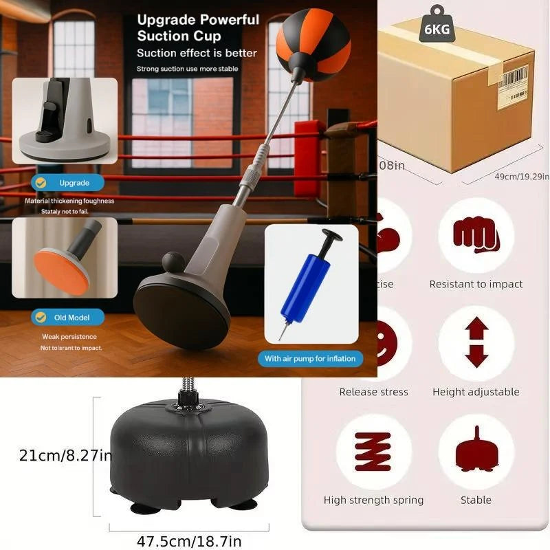 Punching Bag Stand Height-Adjustable Stable Base & Quick-Rebound
