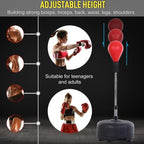 Punching Bag Stand Height-Adjustable Stable Base & Quick-Rebound