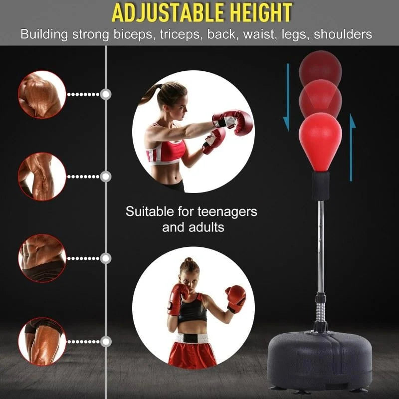 Punching Bag Stand Height-Adjustable Stable Base & Quick-Rebound