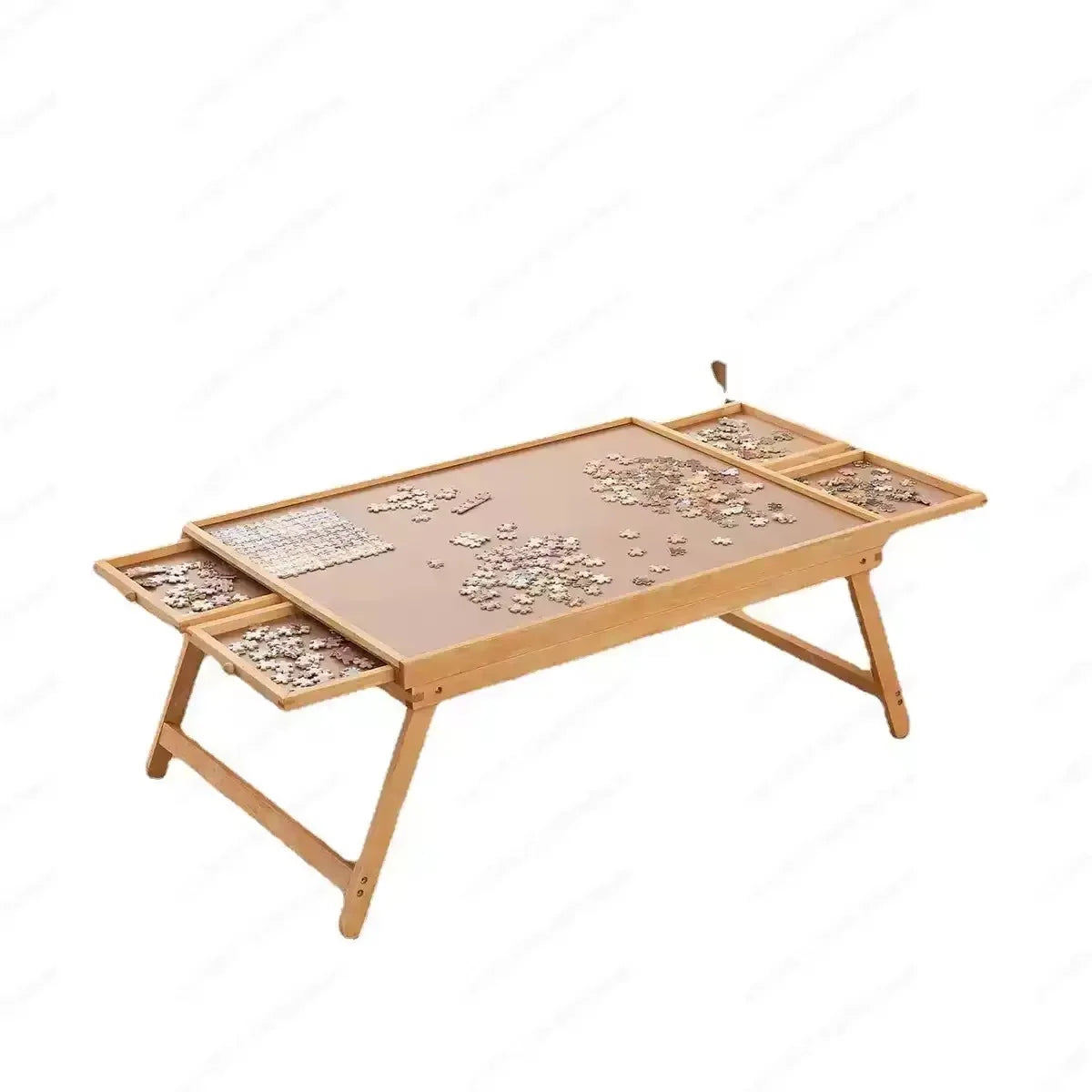Puzzle Table Wooden Folding 4 Drawers 1500-Piece Capacity