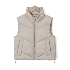Quilted Vest Wind-Resistant High Stand Collar Side Pockets