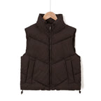 Quilted Vest Wind-Resistant High Stand Collar Side Pockets