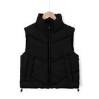 Quilted Vest Wind-Resistant High Stand Collar Side Pockets