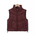 Quilted Vest Wind-Resistant High Stand Collar Side Pockets