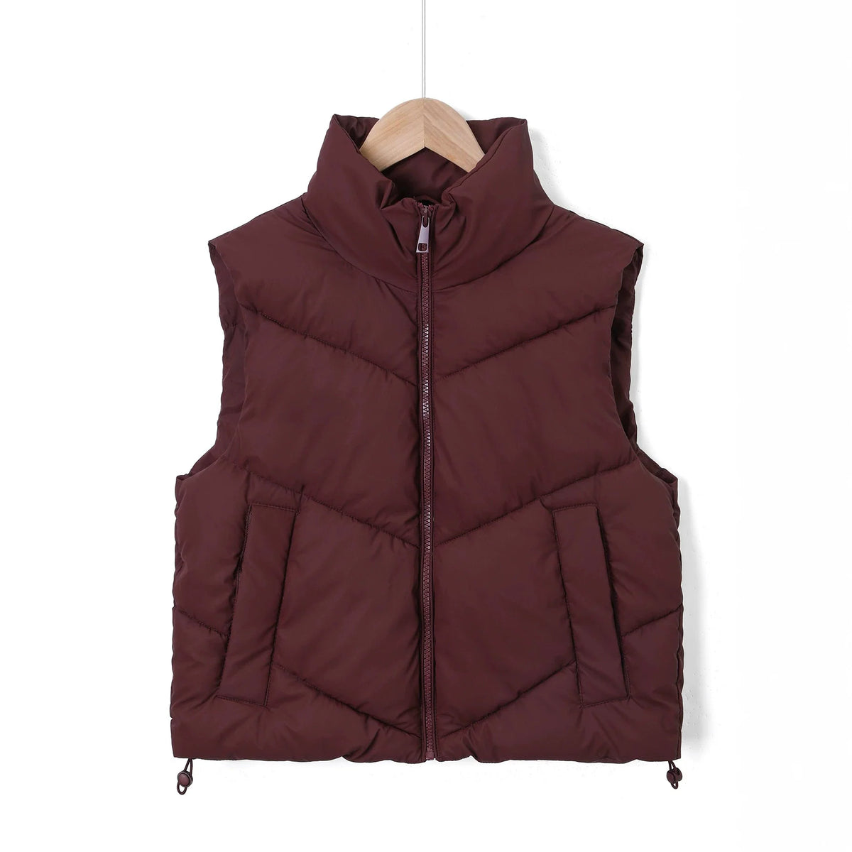 Quilted Vest Wind-Resistant High Stand Collar Side Pockets