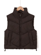 Quilted Vest Wind-Resistant High Stand Collar Side Pockets