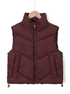 Quilted Vest Wind-Resistant High Stand Collar Side Pockets