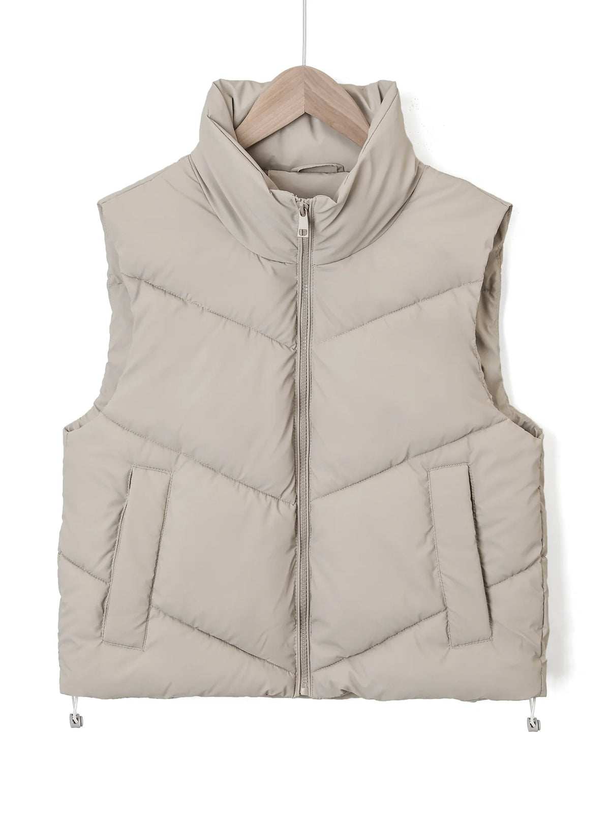Quilted Vest Wind-Resistant High Stand Collar Side Pockets