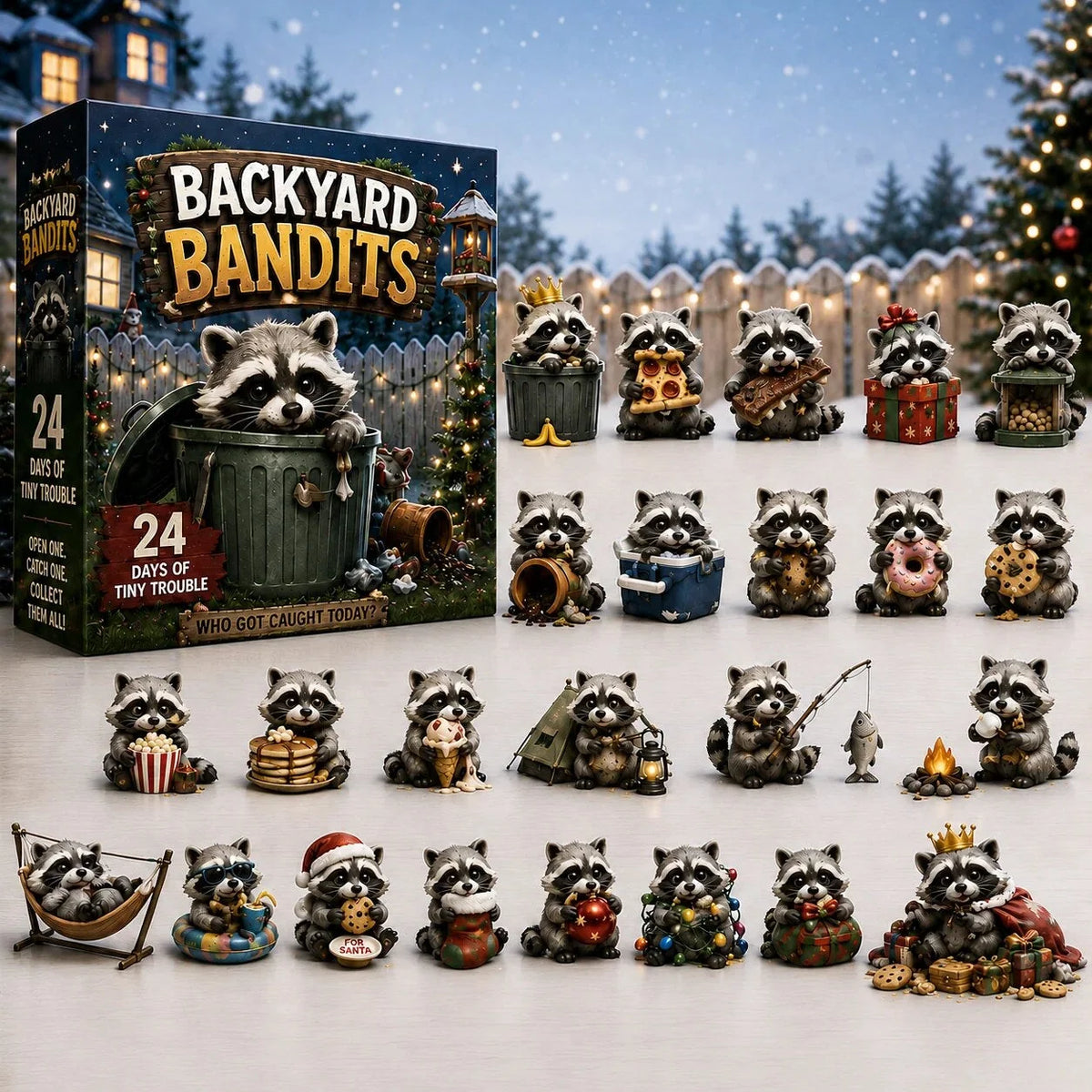 Raccoon Advent Calendar 24 Unique Figures