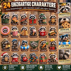 Raccoon Advent Calendar 24 Unique Figures