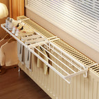 Radiator Drying Rack Foldable Space-Saving Shoe Shelf & Hooks