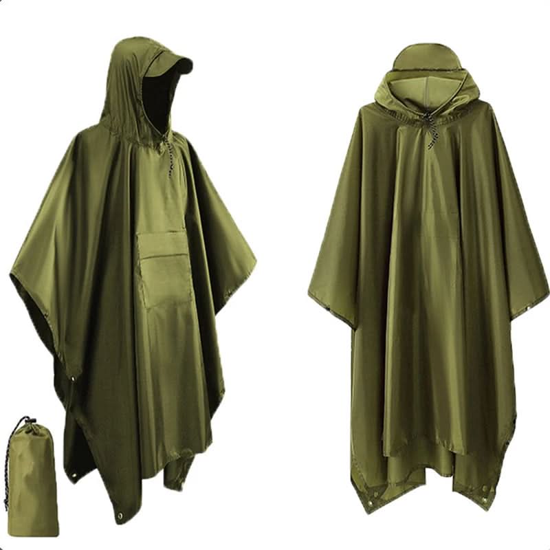 Rain Poncho 3-in-1 Waterproof Ripstop Nylon Packable
