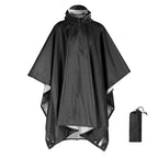 Rain Poncho 3-in-1 Waterproof Ripstop Nylon Packable