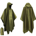 Rain Poncho 3-in-1 Waterproof Ripstop & Packable