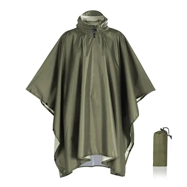 Rain Poncho 3-in-1 Waterproof Ripstop & Packable