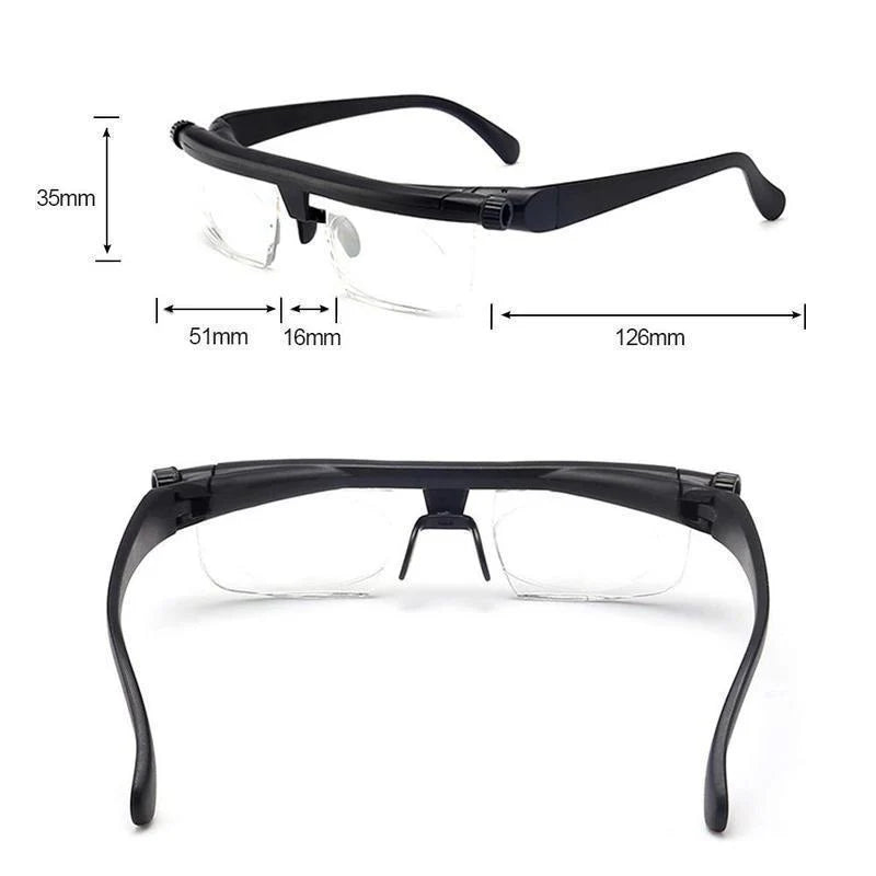 Reading Glasses Adjustable Zoom Focus Lightweight Frame