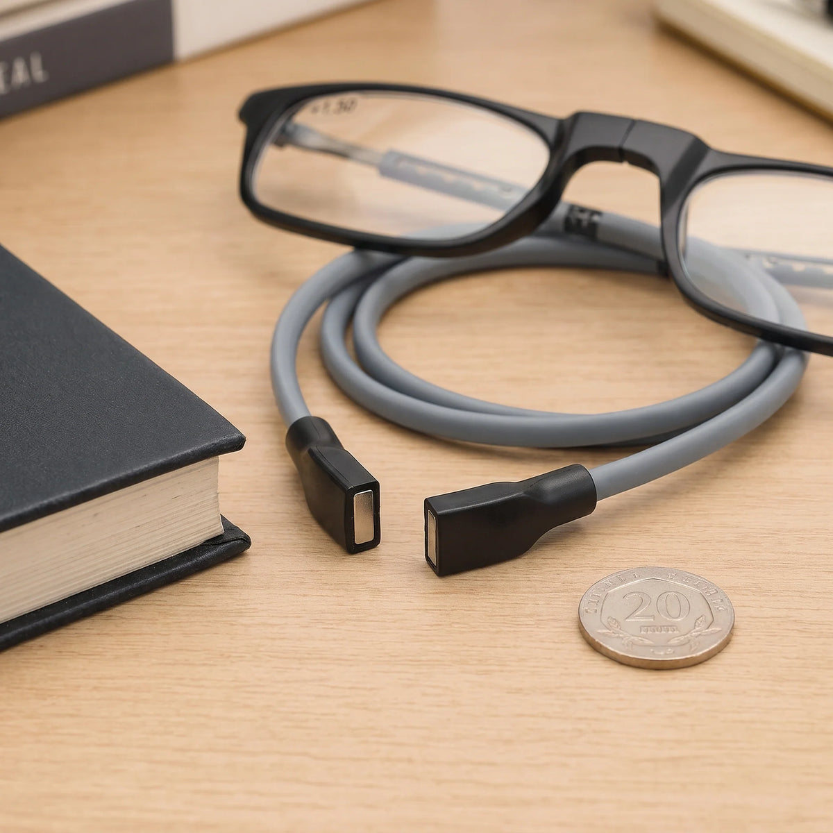 Reading Glasses Magnetic Snap Neck Cord +1.00 to +3.50