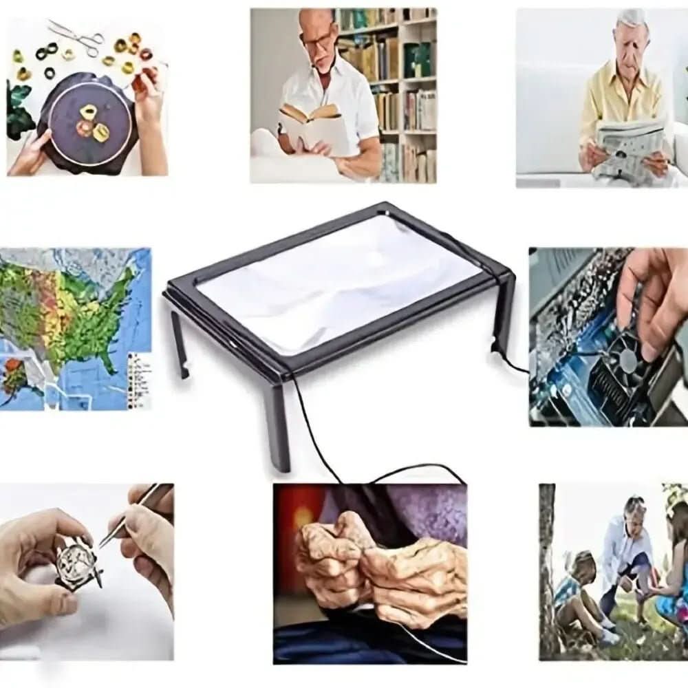 Reading Magnifier 3X LED Lights Portable Design