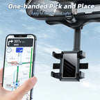 Rearview Mirror Phone Holder 360° Rotating Foldable Design