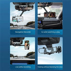 Rearview Mirror Phone Holder 360° Rotating Foldable Design