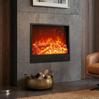 Recessed Wall Heater LED Flame Remote & Adjustable Heat