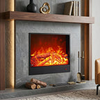 Recessed Wall Heater LED Flame Remote & Adjustable Heat