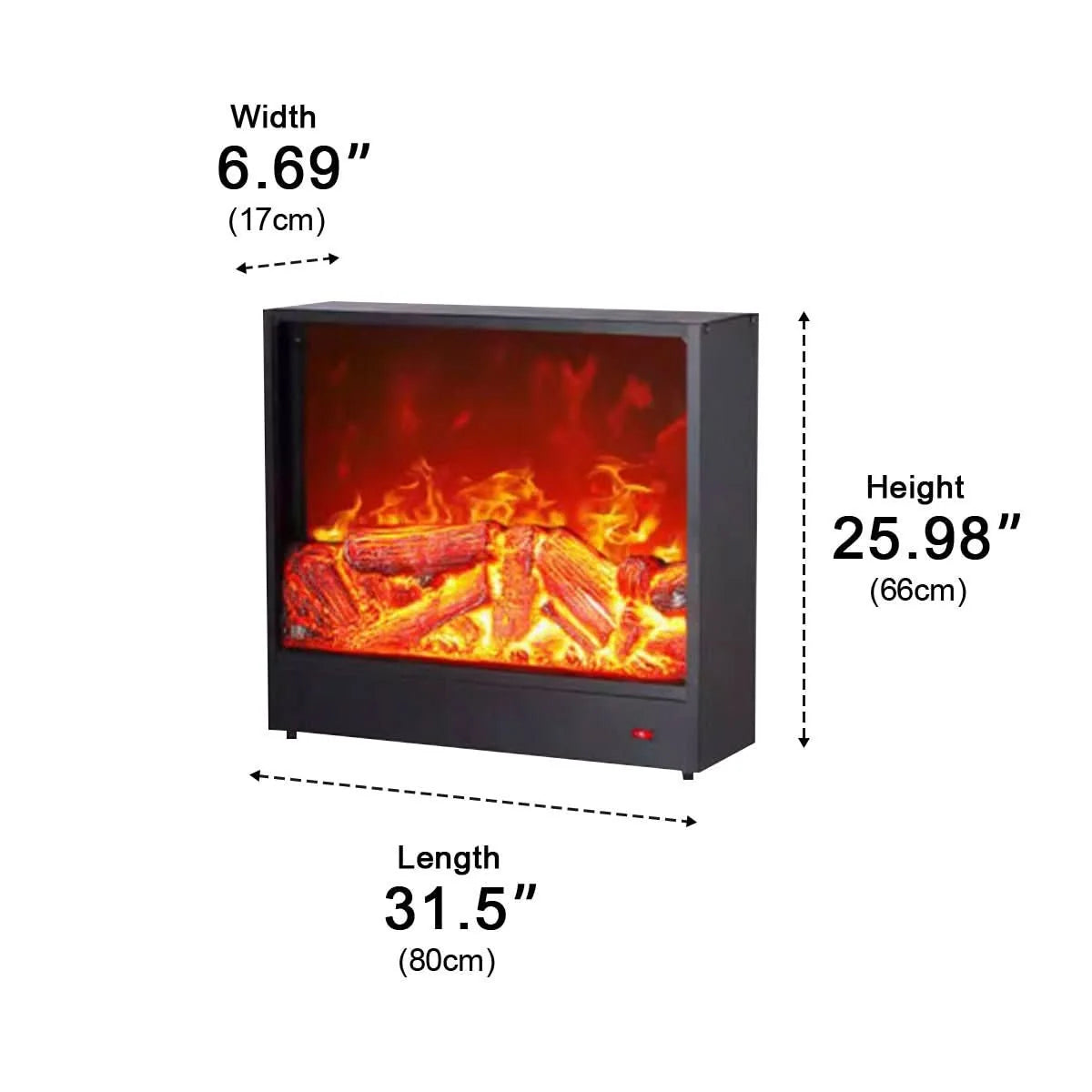 Recessed Wall Heater LED Flame Remote & Adjustable Heat