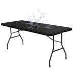 Rectangular Tablecloth Cover Stretch Polyester Water-Repellent & Wind-Resistant