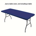Rectangular Tablecloth Cover Stretch Polyester Water-Repellent & Wind-Resistant