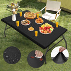 Rectangular Tablecloth Cover Stretch Polyester Water-Repellent & Wind-Resistant