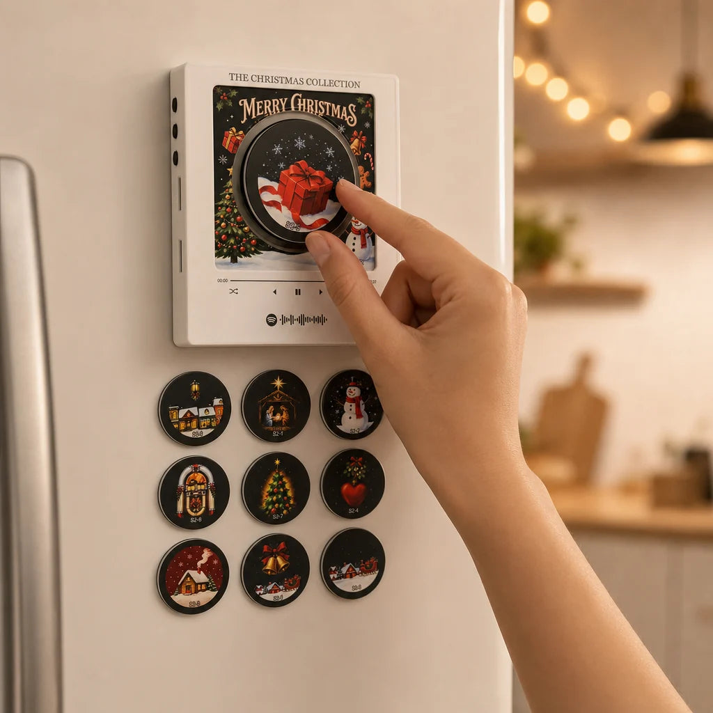 Refrigerator Magnet Vinyl Record 9 Songs USB Rechargeable