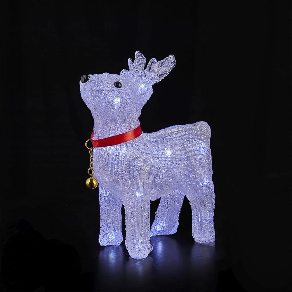 Reindeer Decoration Acrylic Warm White LED Battery-Powered Indoor Outdoor