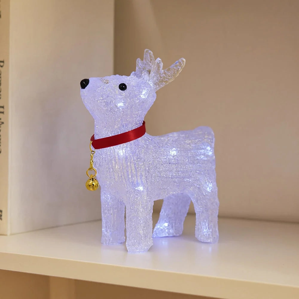 Reindeer Decoration Acrylic Warm White LED Battery-Powered Indoor Outdoor