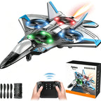 Remote Control Fighter Jet 360° Stunts LED Lights Shock-Resistant Plastic