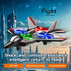 Remote Control Fighter Jet 360° Stunts LED Lights Shock-Resistant Plastic