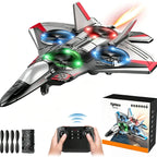 Remote Control Fighter Jet 360° Stunts LED Lights Shock-Resistant Plastic