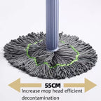 Replacement Mop Head Self-Wringing 55 cm Microfiber