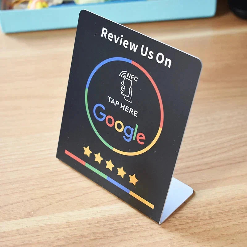 Review Stand NFC Tap To Open Metal Base