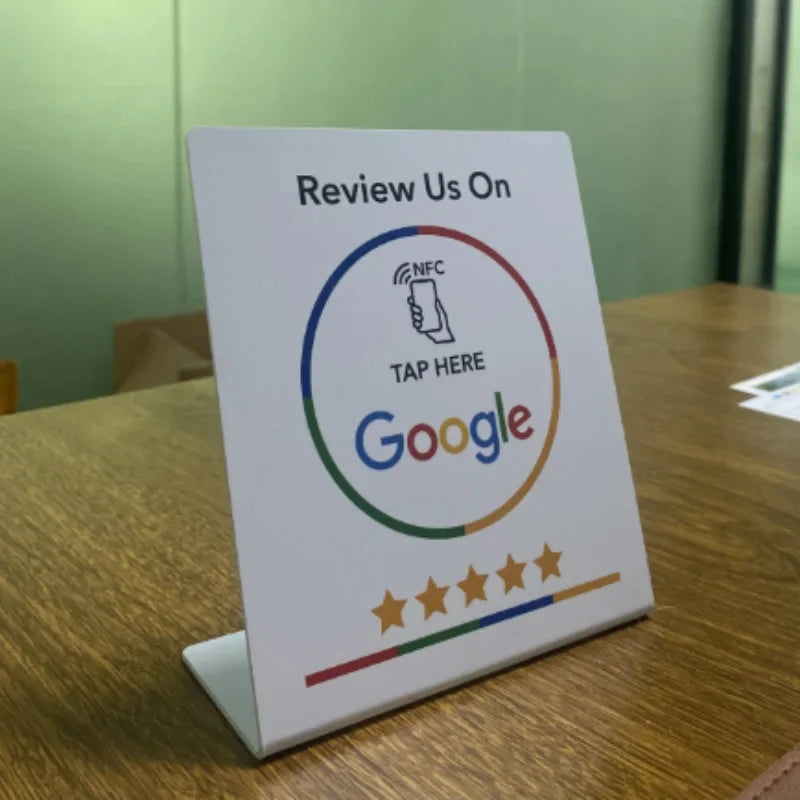 Review Stand NFC Tap To Open Metal Base