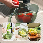 Rice Washing Bowl Fine Mesh Strainer & Ergonomic Handle